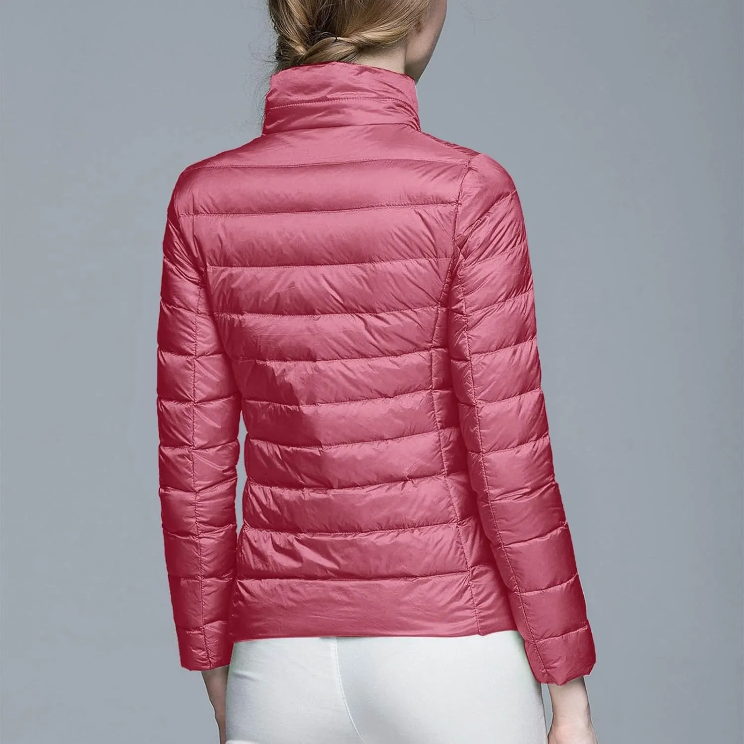 Winter Coats for Women Fashion Solid Long Sleeve Puffer Jacket Lightweight Recycled Down Coat 2024 Insulation Outwear