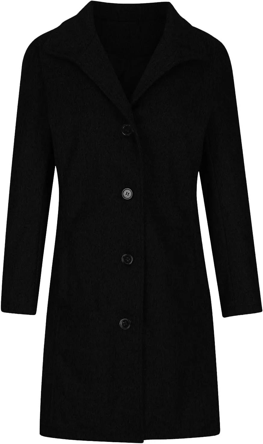 Winter Coats for Women Single Breasted Trench Coat Winter Wool Blend Pea Coat Vintage Stand Collar Casual Trench Coat