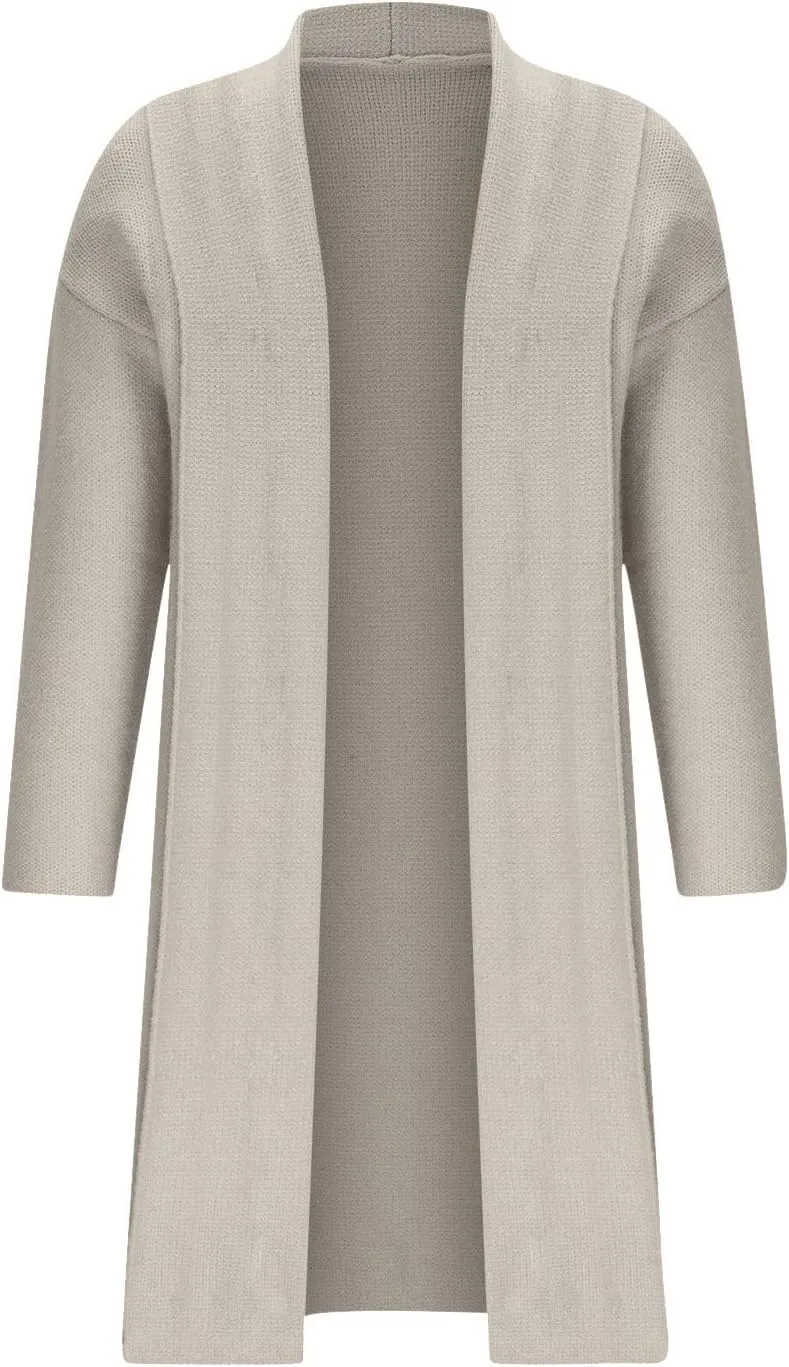 Winter Coats for Women Woolen Trench Coat Chunky Open Front Long Cardigan Slouchy Knit Fall Trendy Coatigan Jackets