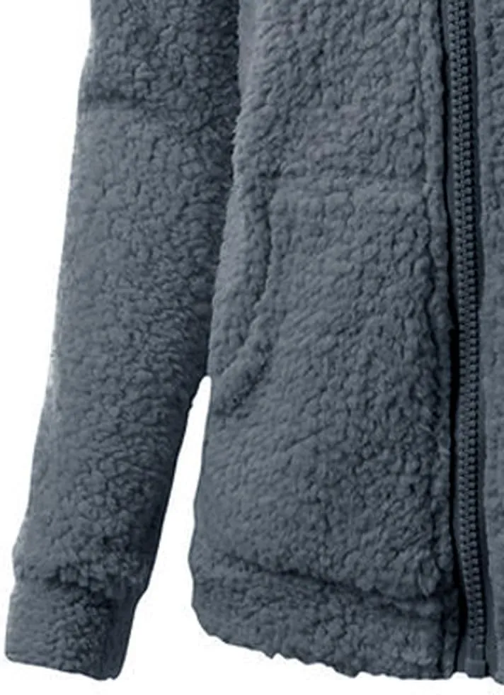 Winter Coats for Women Zip Up Fleece Lined Sherpa Jacket Warm Plush Hooded Jackets Trendy Y2K Teddy Fuzzy Outerwear