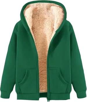 Winter Jacket Men's Thick Thermal Cotton Thin Sports Jacket Plush Hoodie with Pockets Fleece Lined Coat Outdoor Clothing