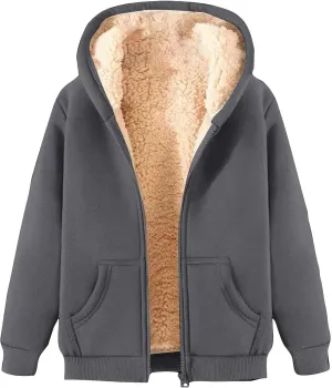 Winter Jacket Men's Thick Thermal Cotton Thin Sports Jacket Plush Hoodie with Pockets Fleece Lined Coat Outdoor Clothing
