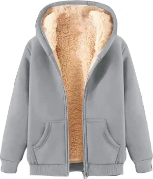 Winter Jacket Men's Thick Thermal Cotton Thin Sports Jacket Plush Hoodie with Pockets Fleece Lined Coat Outdoor Clothing