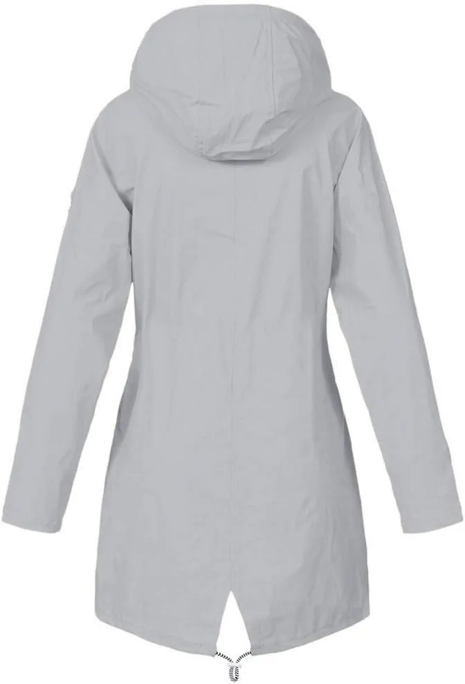 Wkishenl Waterproof Rain Coat Women Fall Winter Fleece Lined Outdoor Trench Coats Plus Size Windbreaker Rain Jacket
