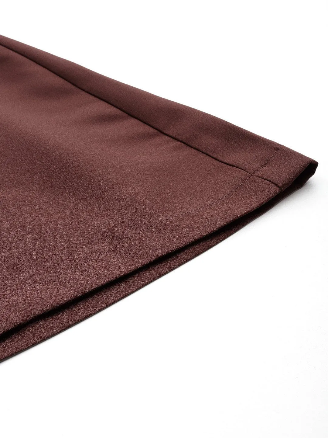 Women Brown Relaxed Loose Fit High-Rise Pleated Trousers