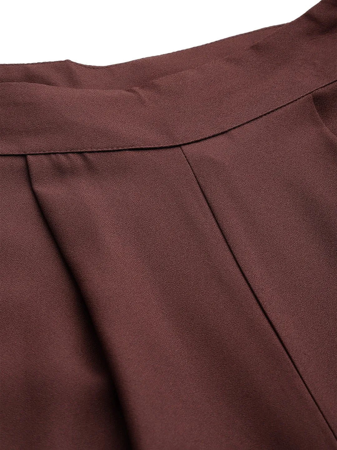 Women Brown Relaxed Loose Fit High-Rise Pleated Trousers