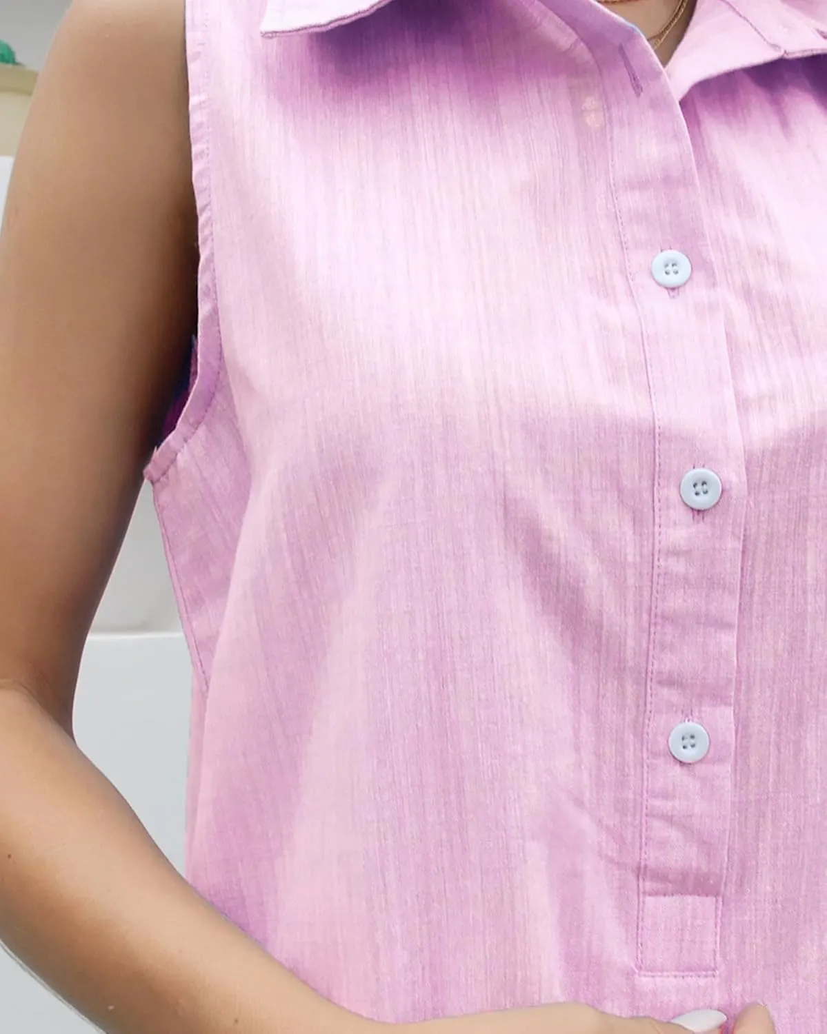 Women Sleeveless Mini Dress Button Down Shirt Dress V Neck Reffle Hem Cotton Linen Tunic Short Dress
