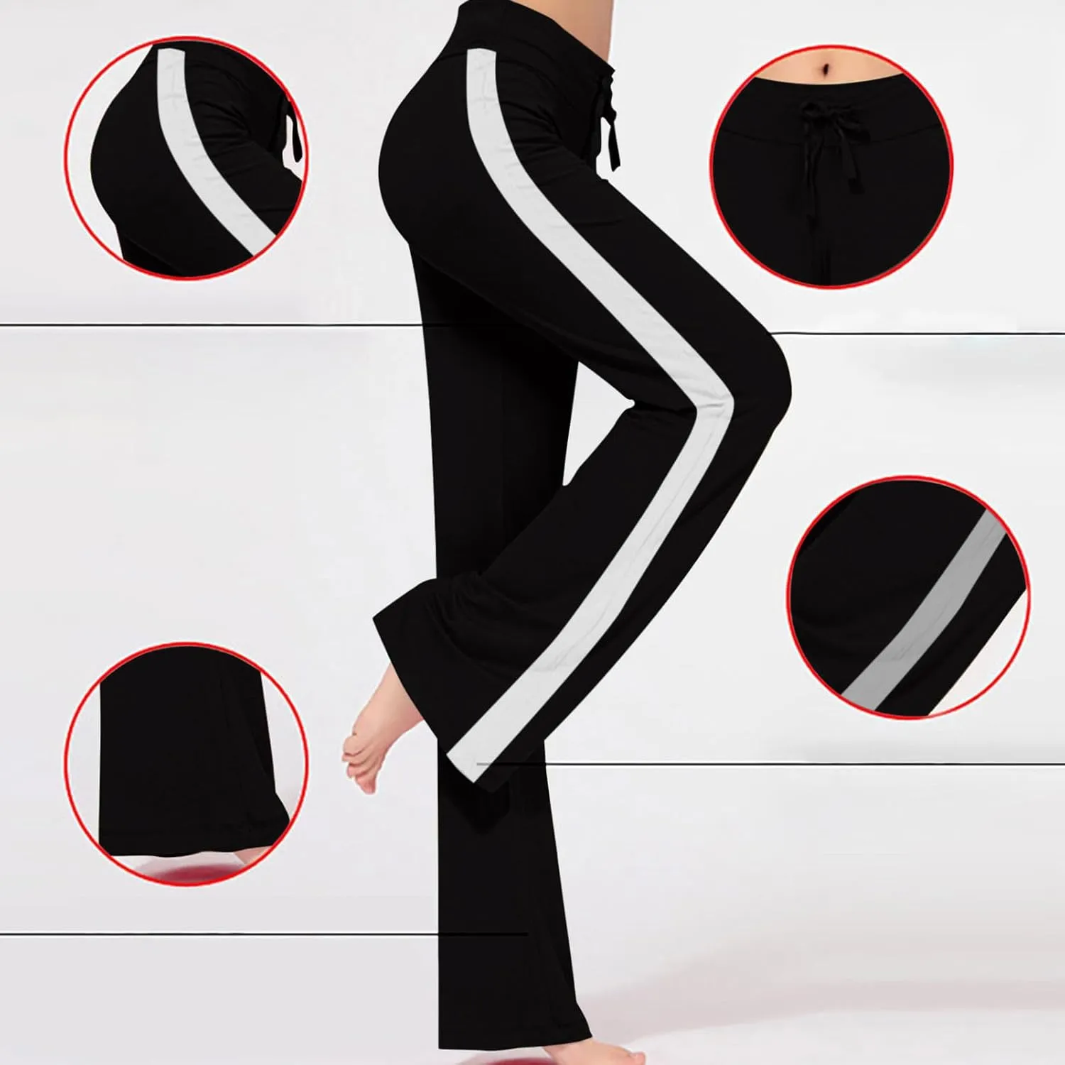 Women Yoga Pants Long Modal Comfy Drawstring Trousers Loose Straight Leg Yoga Running Athletic Lounge Pants