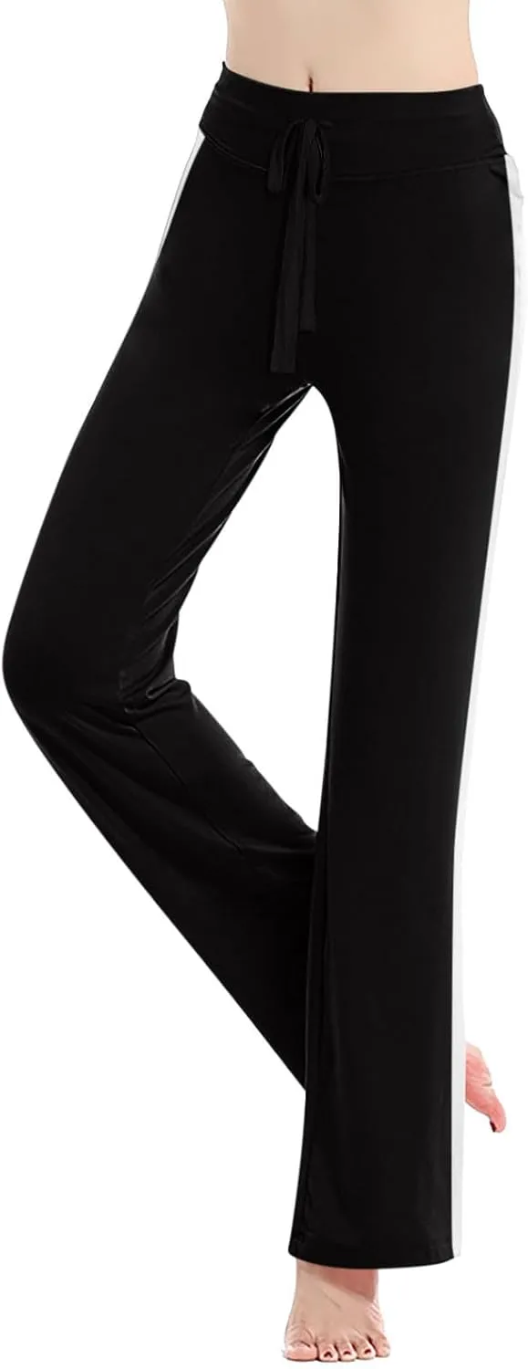 Women Yoga Pants Long Modal Comfy Drawstring Trousers Loose Straight Leg Yoga Running Athletic Lounge Pants