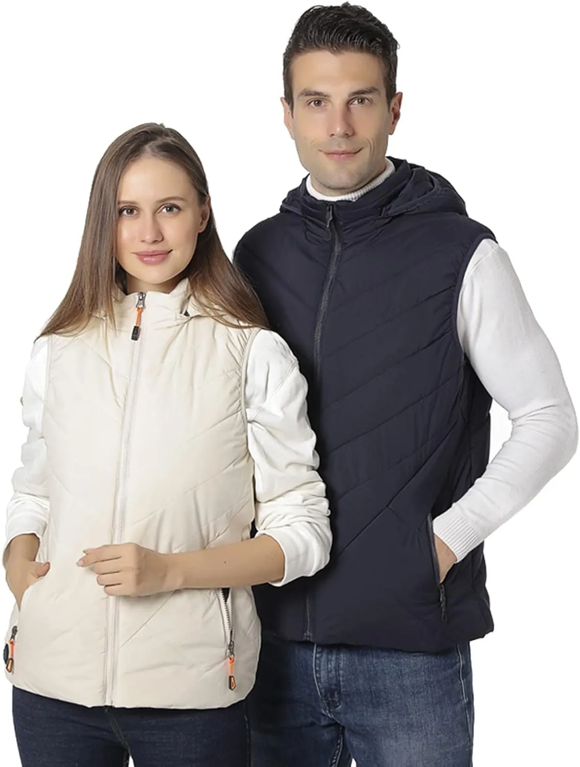Womens 11 Areas Smart Heating Winter Heated Solid Padded Cotton Vest Warm Thick Vest Woman Winter Jacket Womens Coat