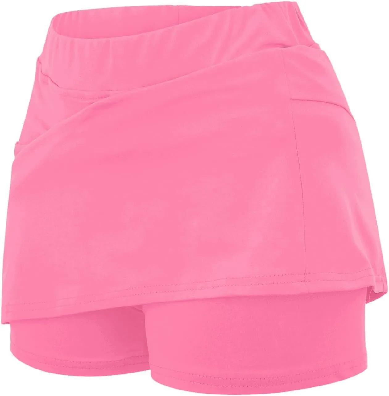 Womens Athletic Skorts Elastic High Waisted Tennis Skirts with Shorts Cute Preppy Mini Skirt with Pockets Casual Yoga Skort