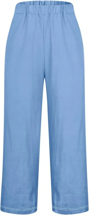 Womens Casual Cotton Linen Pants and Pants with Pocket Long Pants Wide Leg Long Lounge Pant Trousers Lounge Sets for