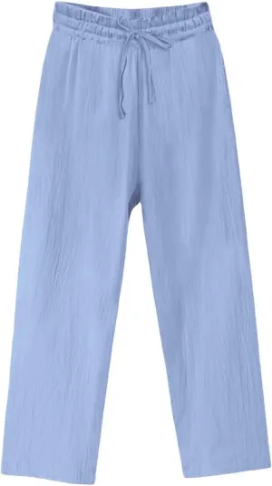 Womens Cotton Linen Pants Pants Fashion Drawstring Elastic Trousers Comfy Sports Athletic Lounge Pants with Pockets