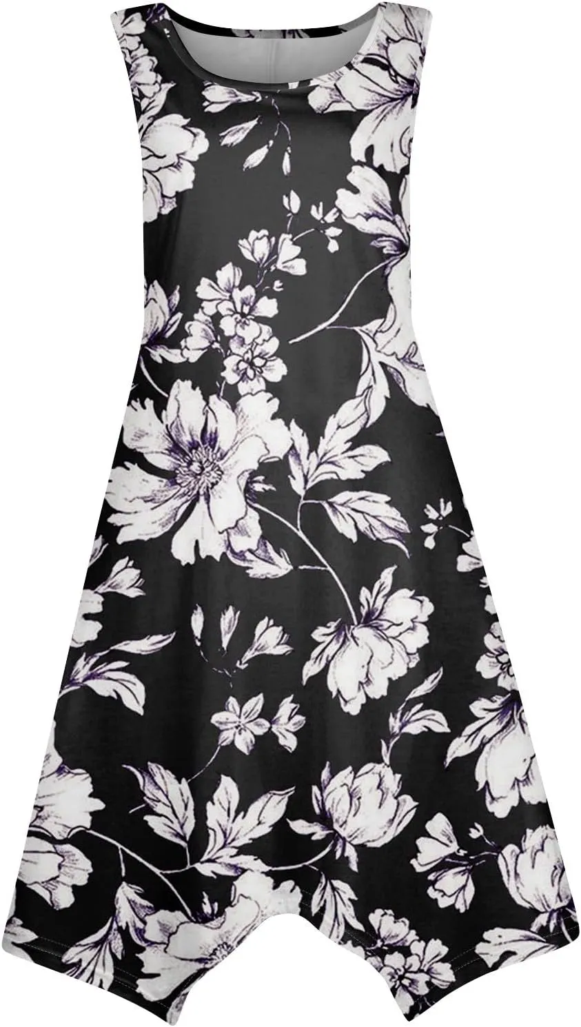 Womens Dresses Dresses for Women 2025 Elegant Swing Floral Print Cotton Spring Summer Sundress Maxi