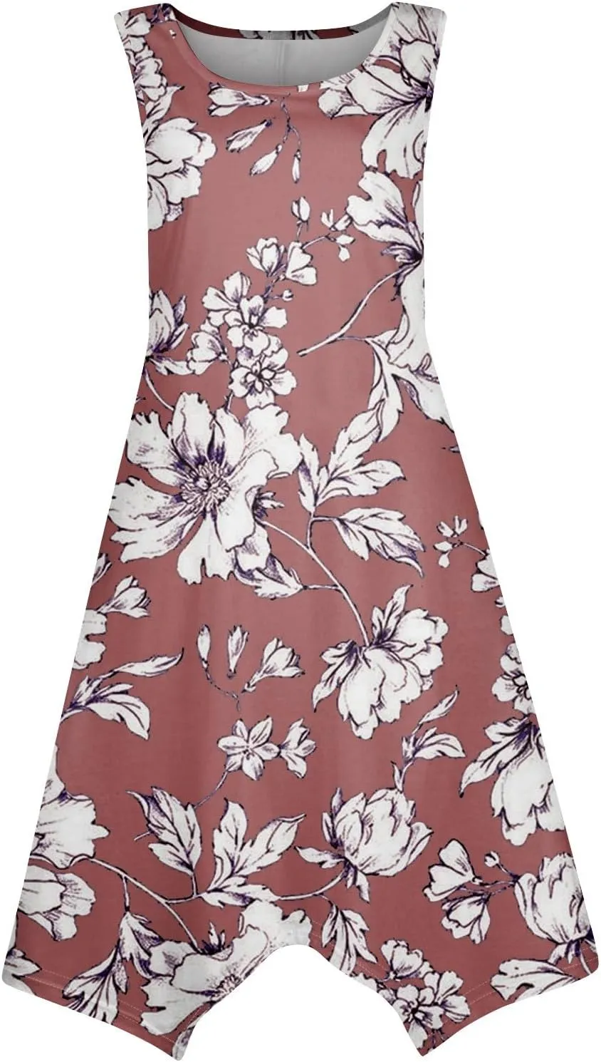 Womens Dresses Dresses for Women 2025 Elegant Swing Floral Print Cotton Spring Summer Sundress Maxi