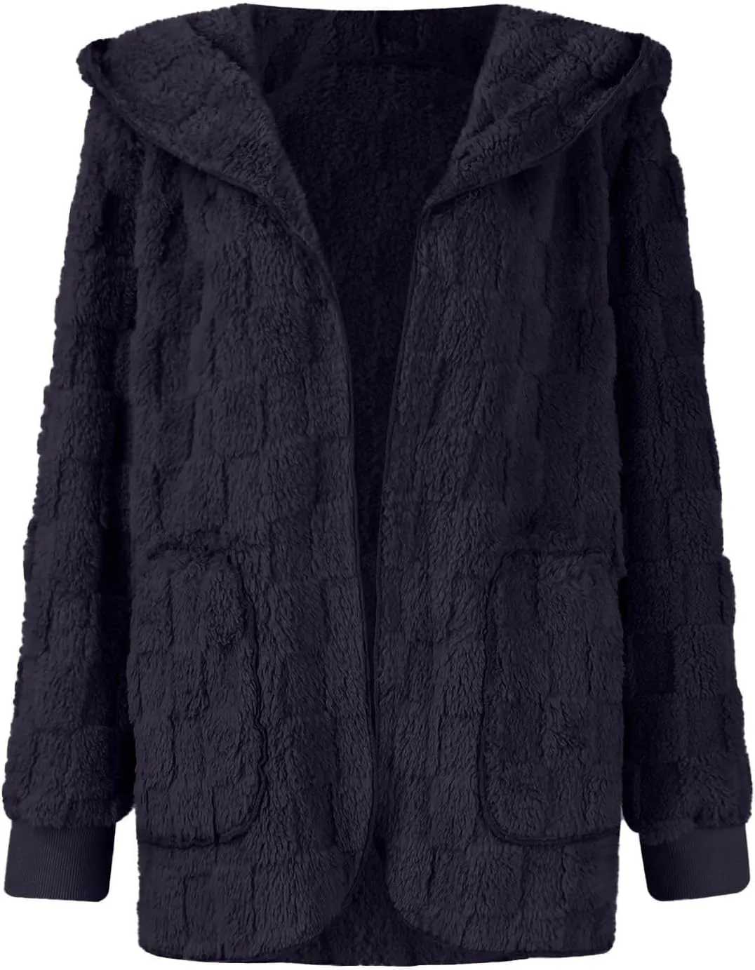 Womens Fleece Jacket Oversized Zip Up Sherpa Fuzzy Casual Coats Fall Winter Warm Outerwear 2024 Clothes with Pockets