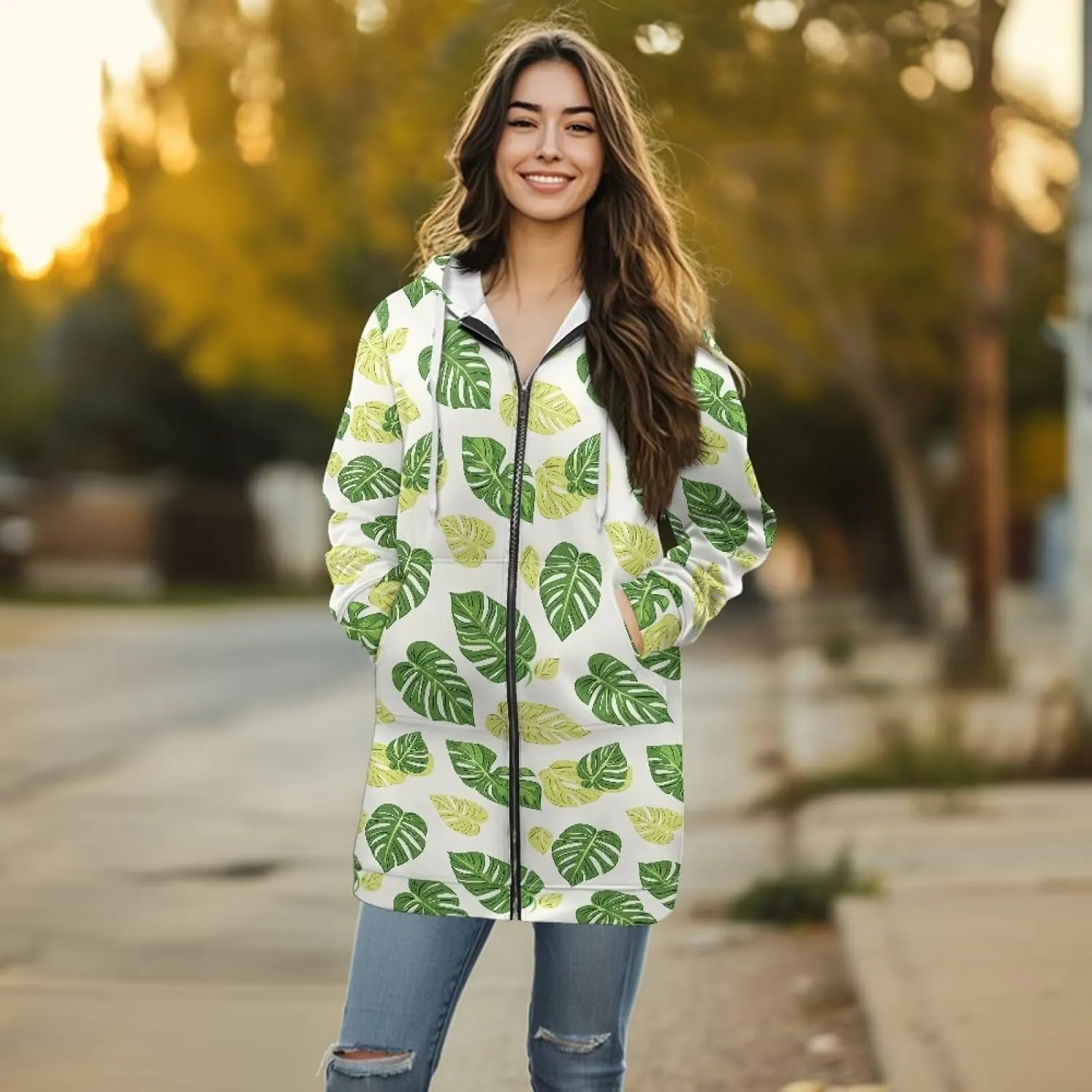 Women's Full Zip Up Hoodie Long Sleeve Zipper Pullover Hoodies Fall Long Jackets with Pockets Tunic Sweatshirt Cardigan S-3XL