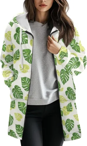 Women's Full Zip Up Hoodie Long Sleeve Zipper Pullover Hoodies Fall Long Jackets with Pockets Tunic Sweatshirt Cardigan S-3XL