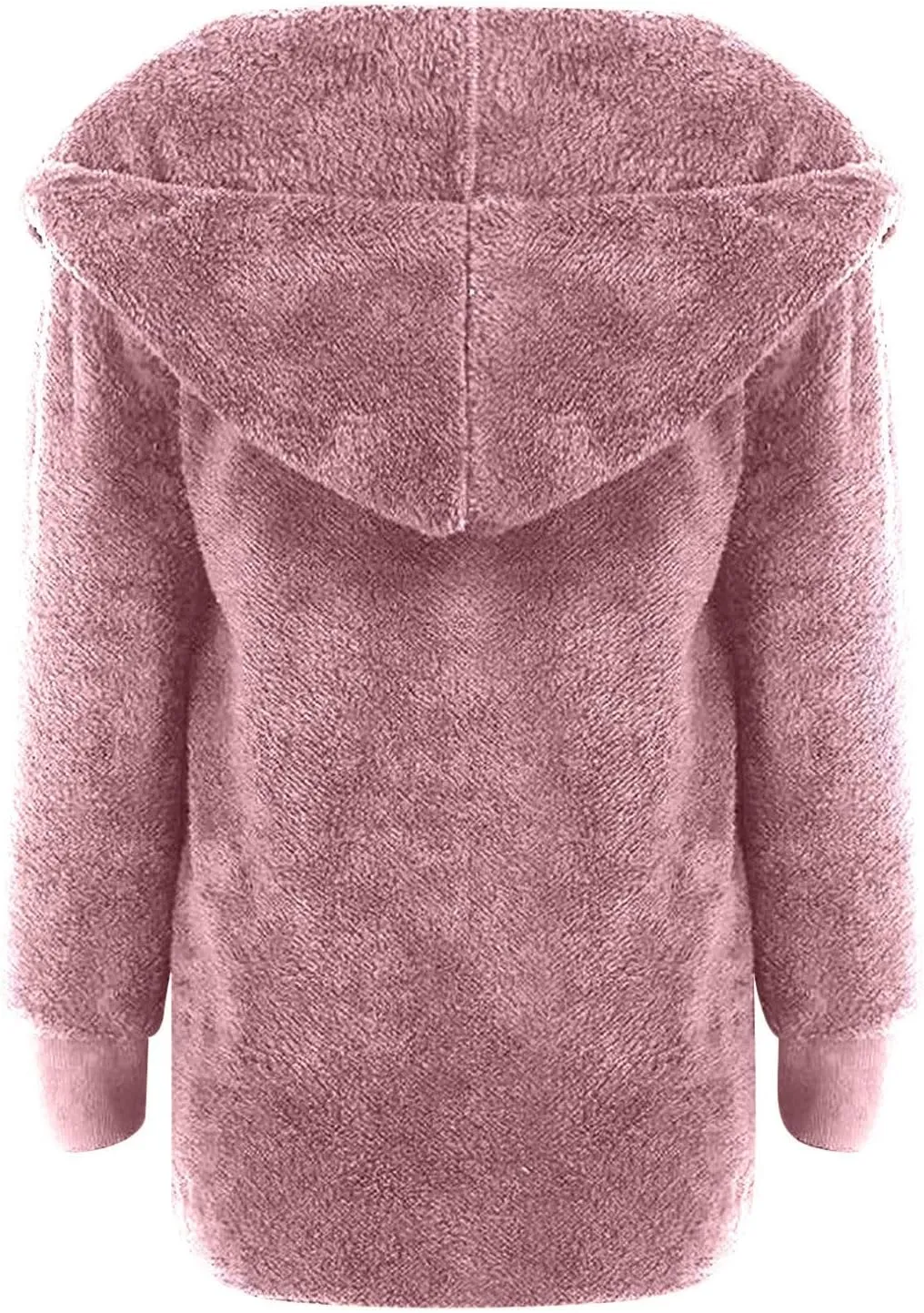 Womens Fuzzy Fleece Cardigan Coat Casual Oversized Open Front Sherpa Hooded Jackets Warm Winter Fluffy Outerwear
