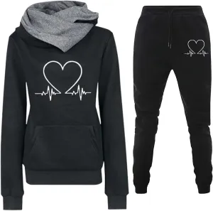 Women's Joggers Sweatpants Solid and Tracksuit Sweatshirt Hooded Women Suits Sets High Waisted Cargo Pants Wide Leg