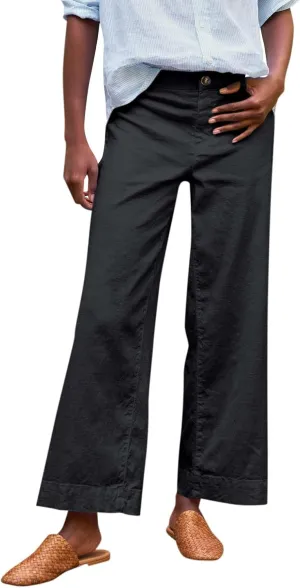Womens Pants, Peasant Pants Casual Linen Plaid Straight Leg Side Button Drawstring