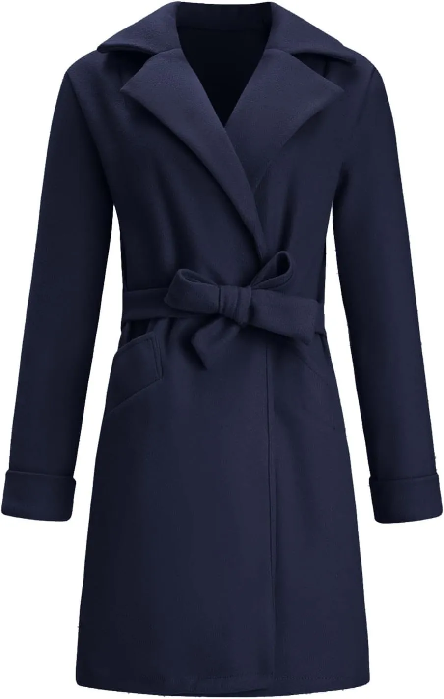 Womens Peacoat Trench Coat Casual Mid Long Overcoat Lapel Open Front Cardigan Outwea Hiking Soft Outerwear Formal