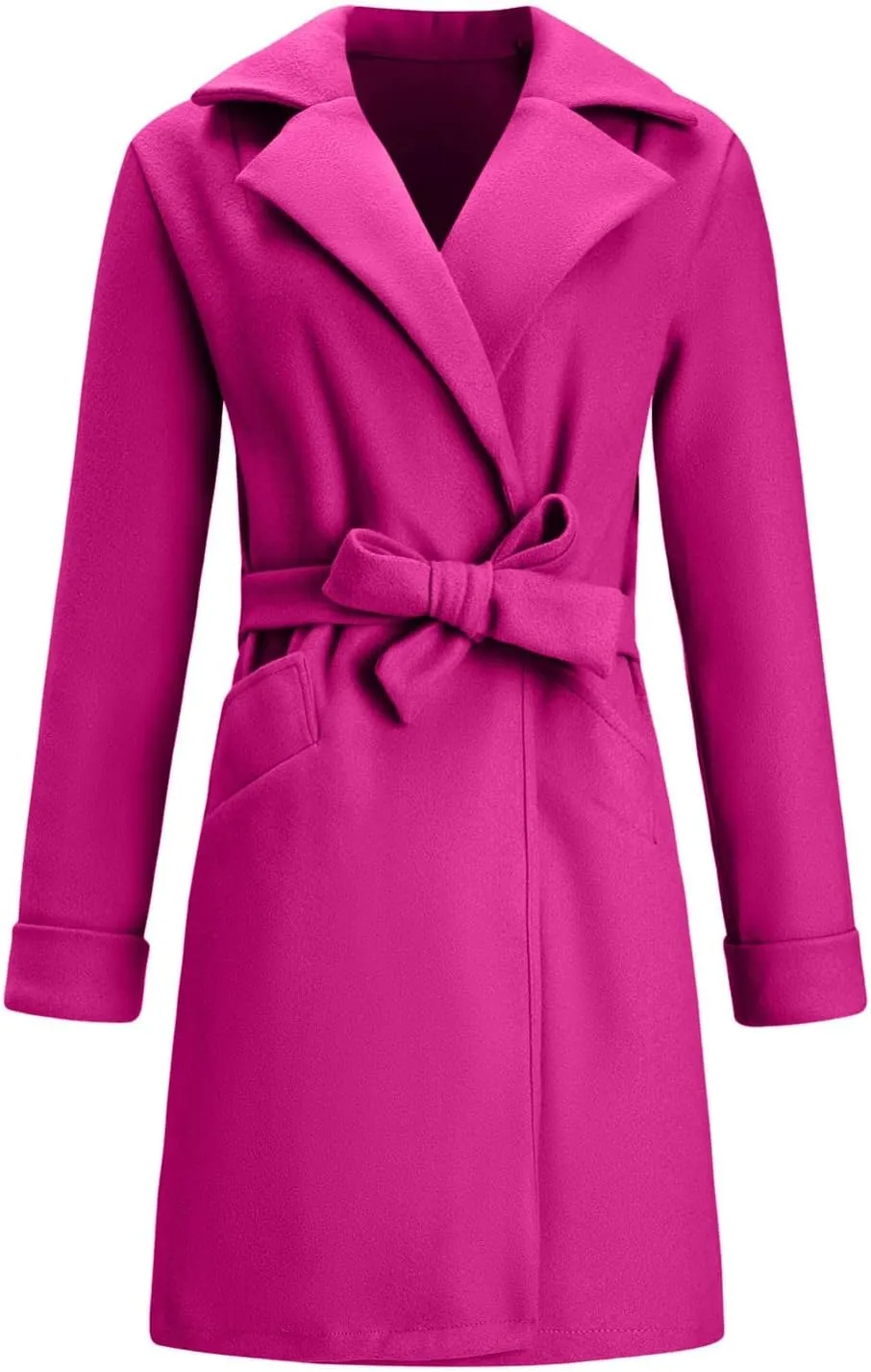 Womens Peacoat Trench Coat Casual Mid Long Overcoat Lapel Open Front Cardigan Outwea Hiking Soft Outerwear Formal