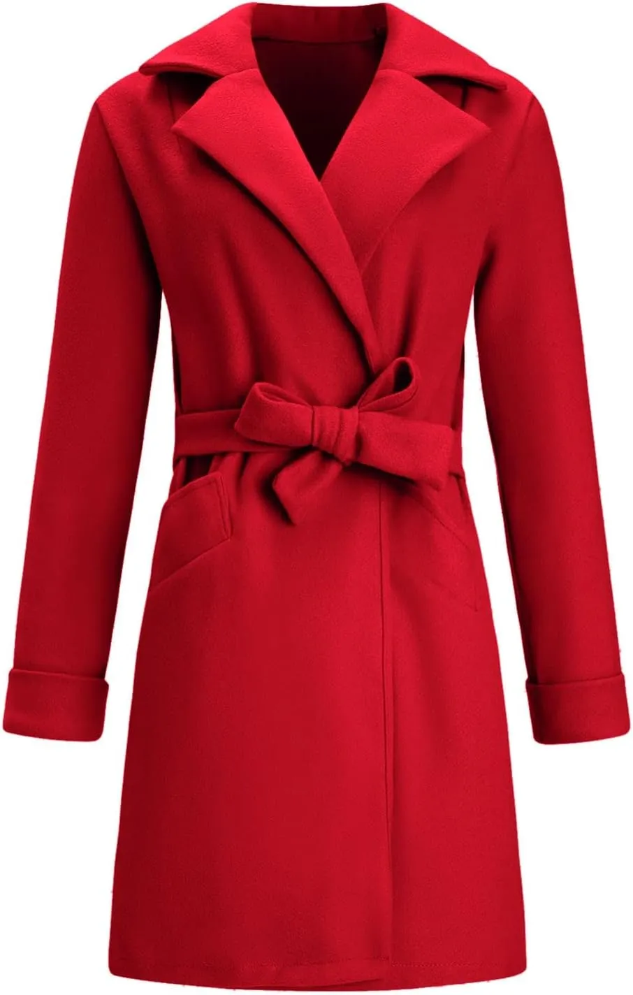 Womens Peacoat Trench Coat Casual Mid Long Overcoat Lapel Open Front Cardigan Outwea Hiking Soft Outerwear Formal