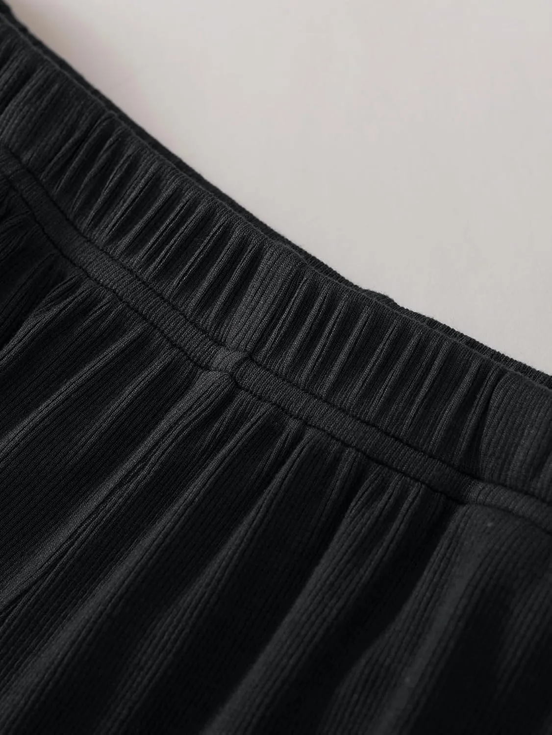 Women's Petite Short Length Lounge Pants Soft Ribbed Knit PJ Pants