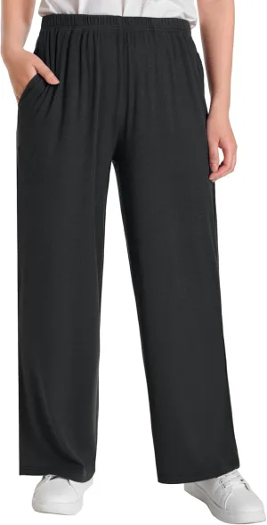 Women's Petite Short Length Lounge Pants Soft Ribbed Knit PJ Pants