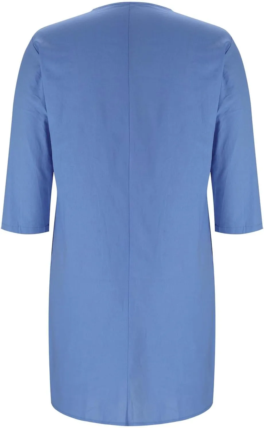Womens Plus Size Summer Dress Cotton Linen Trendy 3/4 Sleeve Dresses Casual Loose Side Split V Neck Midi Shirt Dress