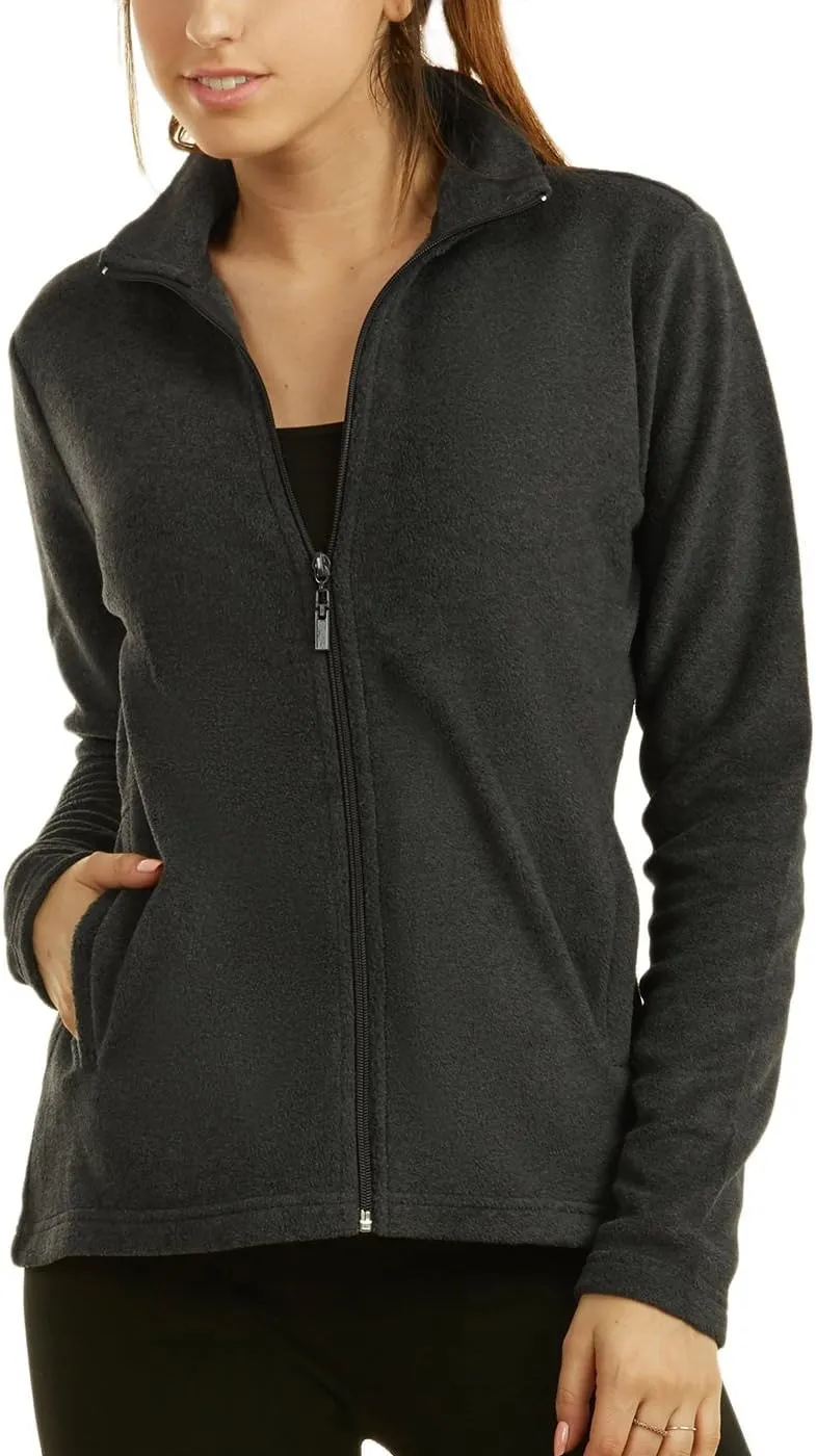Women's Polar Fleece Full Zip Up Winter Jacket