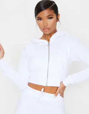 Women's Pretty Little Thing Fleece Cropped Long Sleeve Zip Hoodie