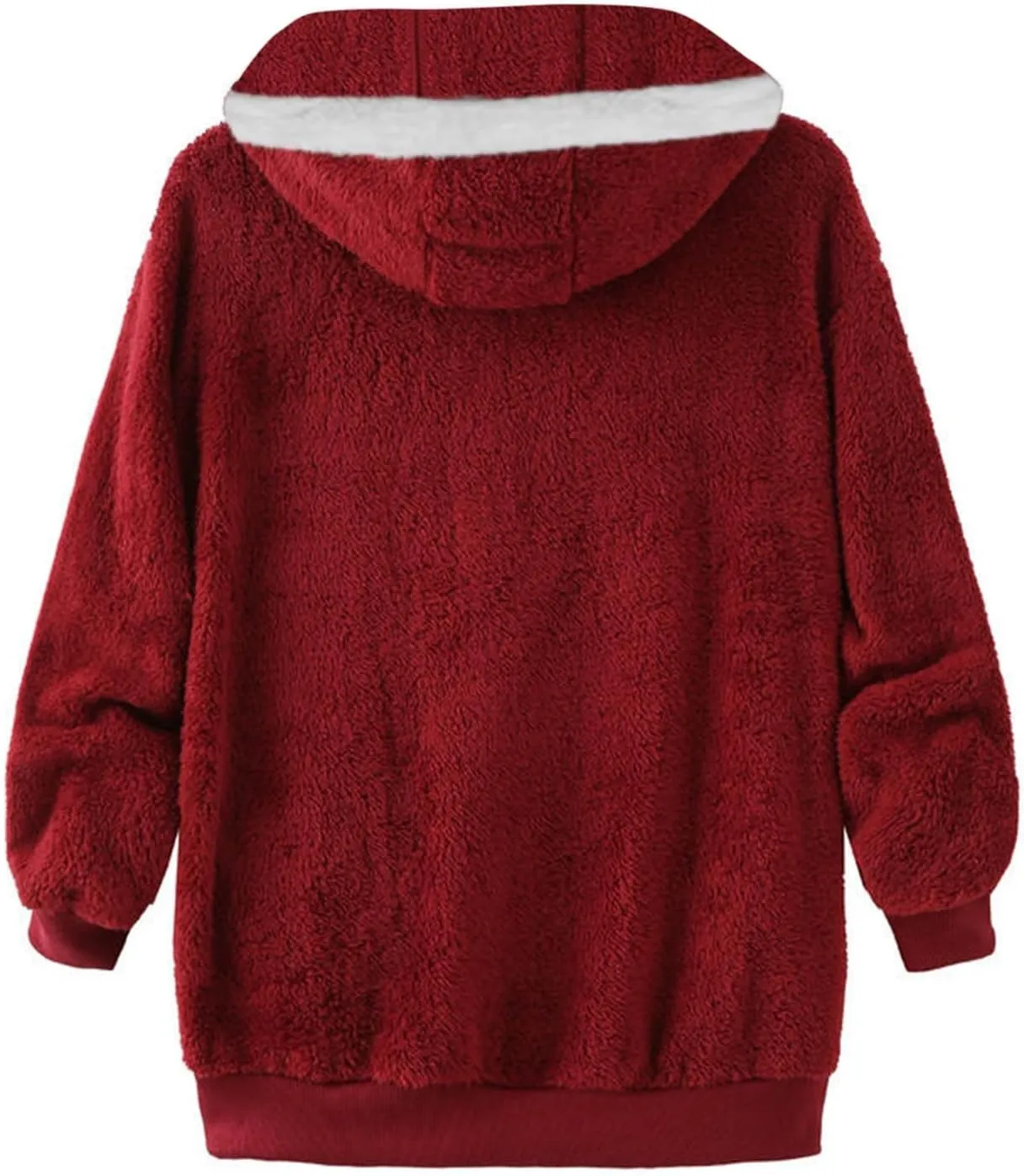 Women's Sherpa Lined Coat Long Sleeve Fleece Line Parka Thicken Thermal Women Fleece Jacket Comfy Hooded Oversized