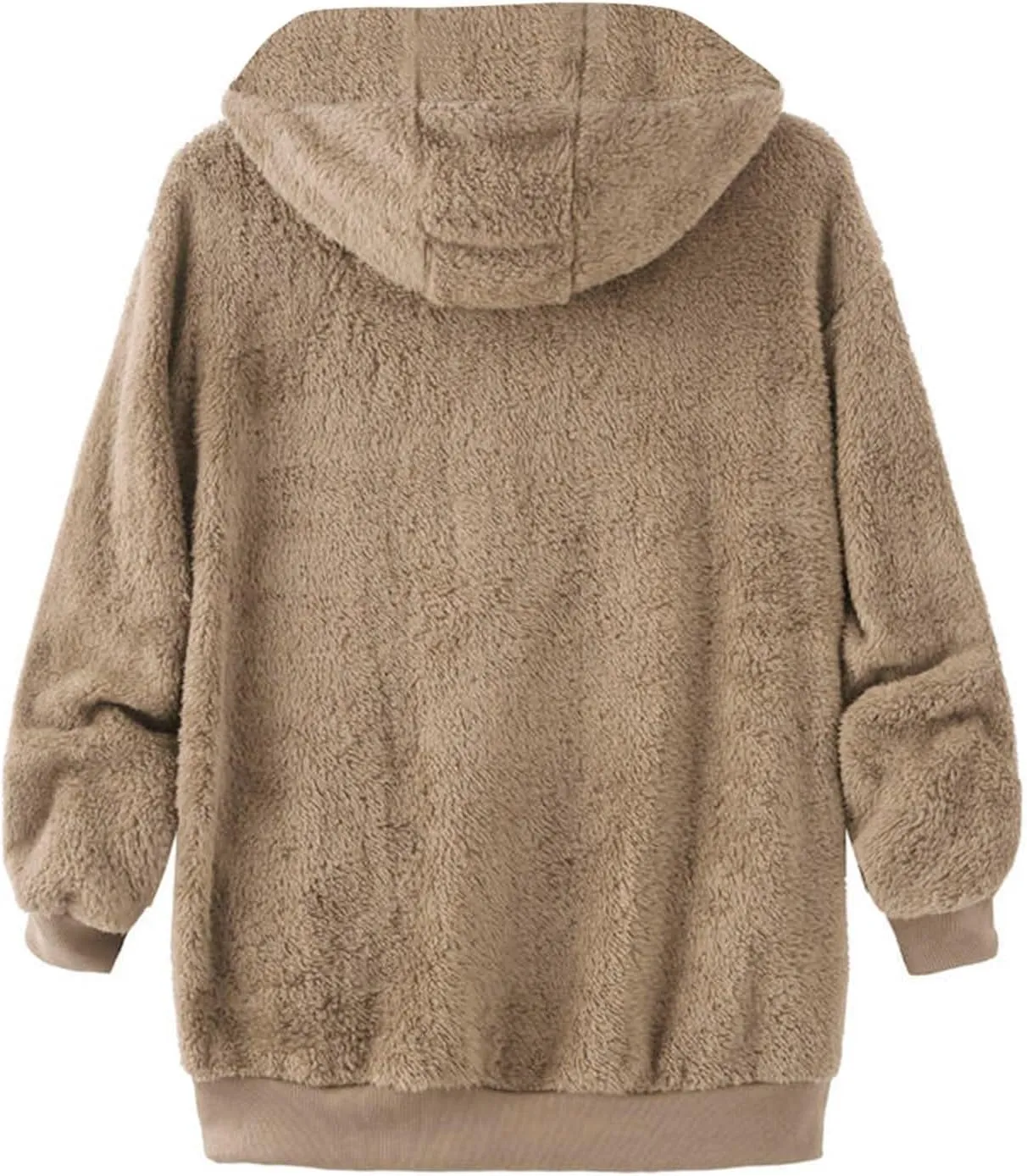 Women's Sherpa Lined Coat Long Sleeve Fleece Line Parka Thicken Thermal Women Fleece Jacket Comfy Hooded Oversized