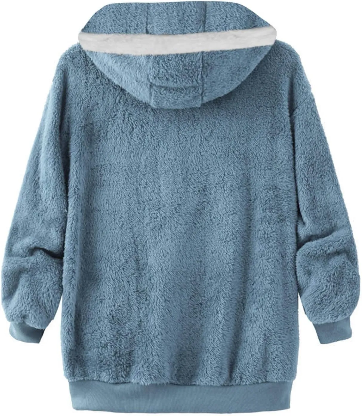 Women's Sherpa Lined Coat Long Sleeve Fleece Line Parka Thicken Thermal Women Fleece Jacket Comfy Hooded Oversized