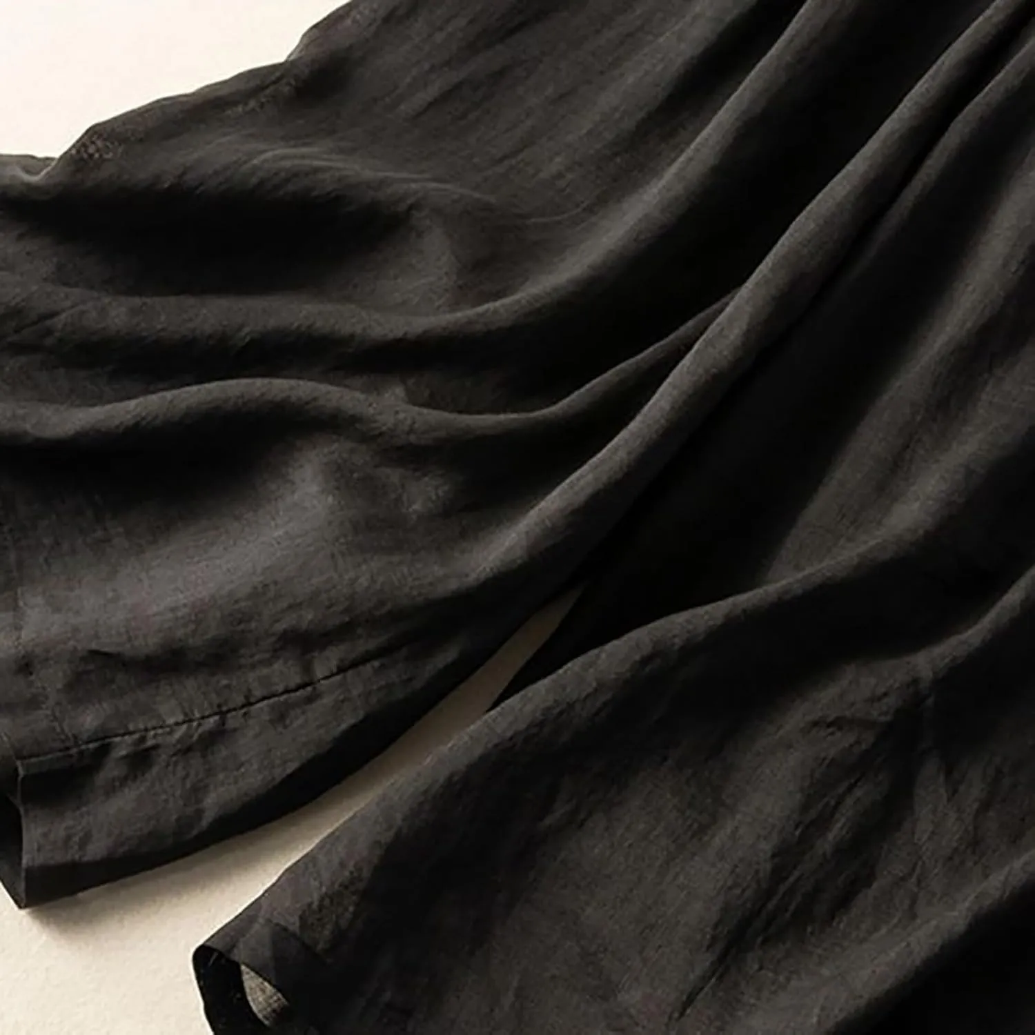 Womens Summer Cotton Linen Dress Pants Wide Legs Pure Color Pant High Waisted Drawstring Loose Trousers