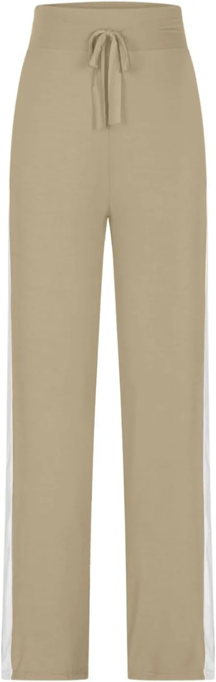 Women's Sweatpant Yoga Leggings Side Striped High Waist Stretch Slim Comfy Jogger Gym Sport Workout Pants Trousers