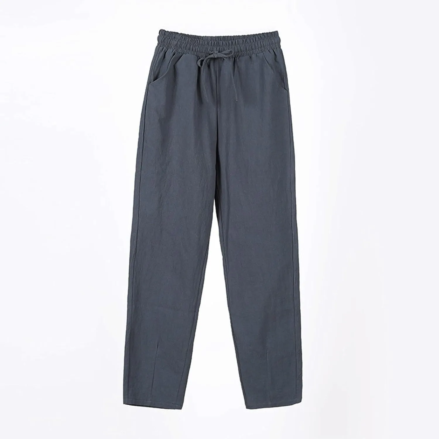 Womens Sweatpants, Peasant Pants Linen Straight Leg Casual Drawstring Cotton Plus Size