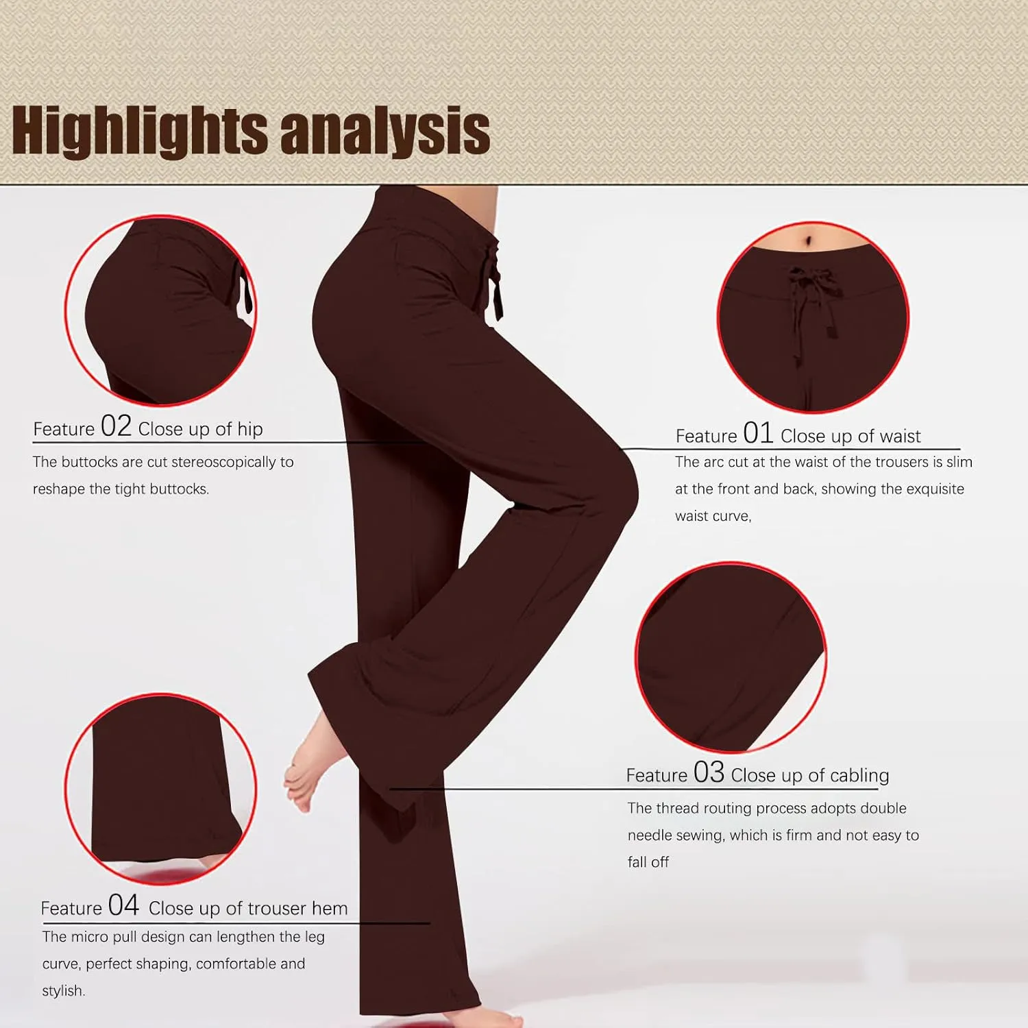Womens Wide Leg Yoga Pants High Waist Tummy Control Loose Comfy Lounge Trousers Bootcut Drawstring Workout Leggings
