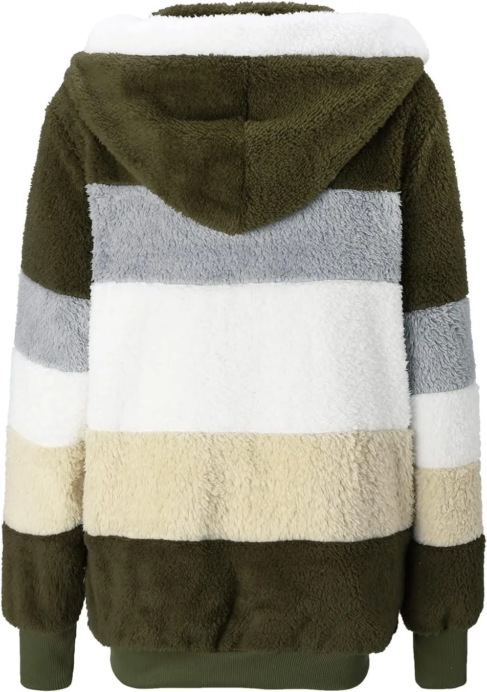 Women'S Winter Hoodies Loose Solid Color Artificial Wool Zipper Drawstring Long-Sleeved Warm Heavyweight Sweatshirt