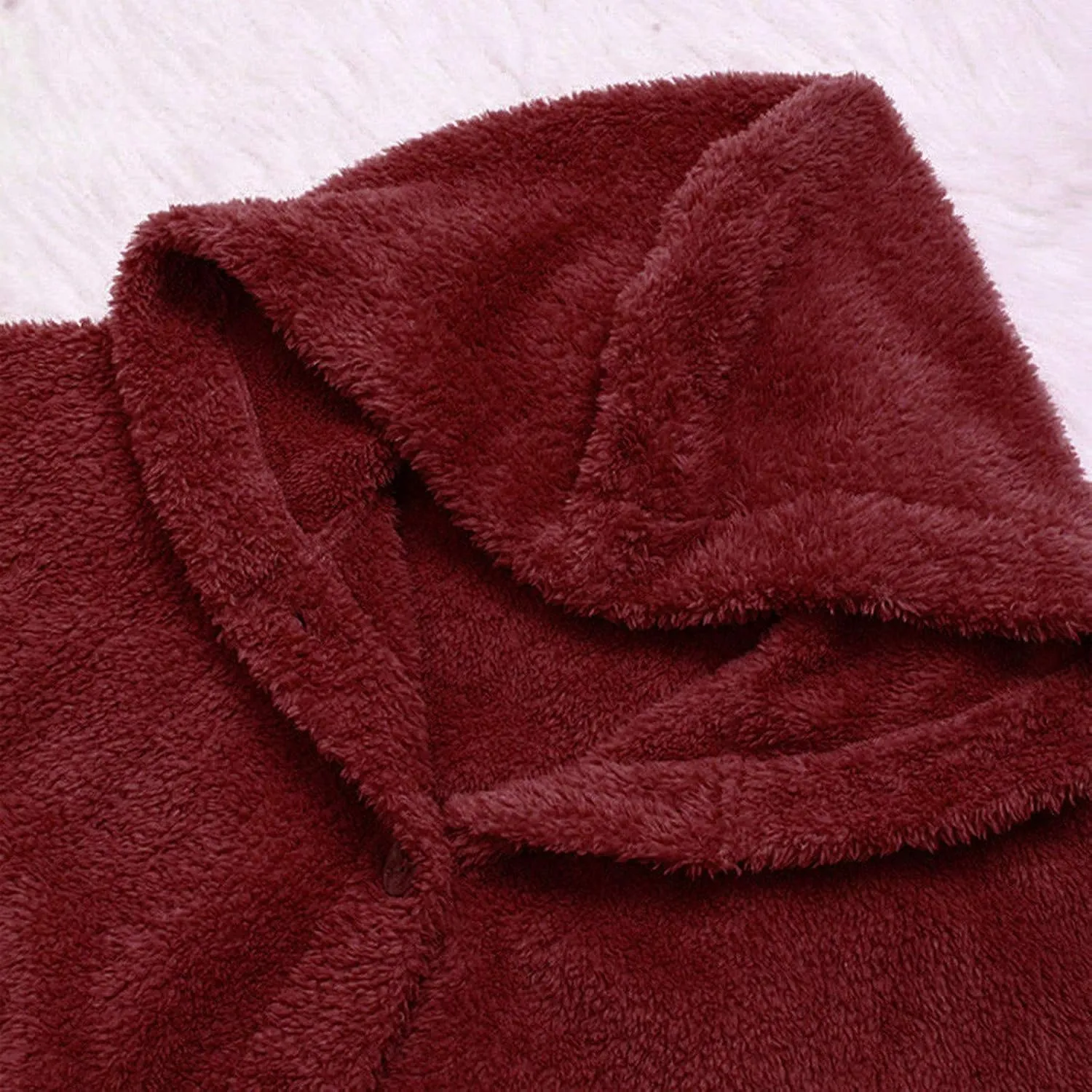 Women's Winter Warm Coat Jacket Outwear Cardigan Coat Double Sided Velvet Hooded Coat Open Front Cardigan, S-3XL