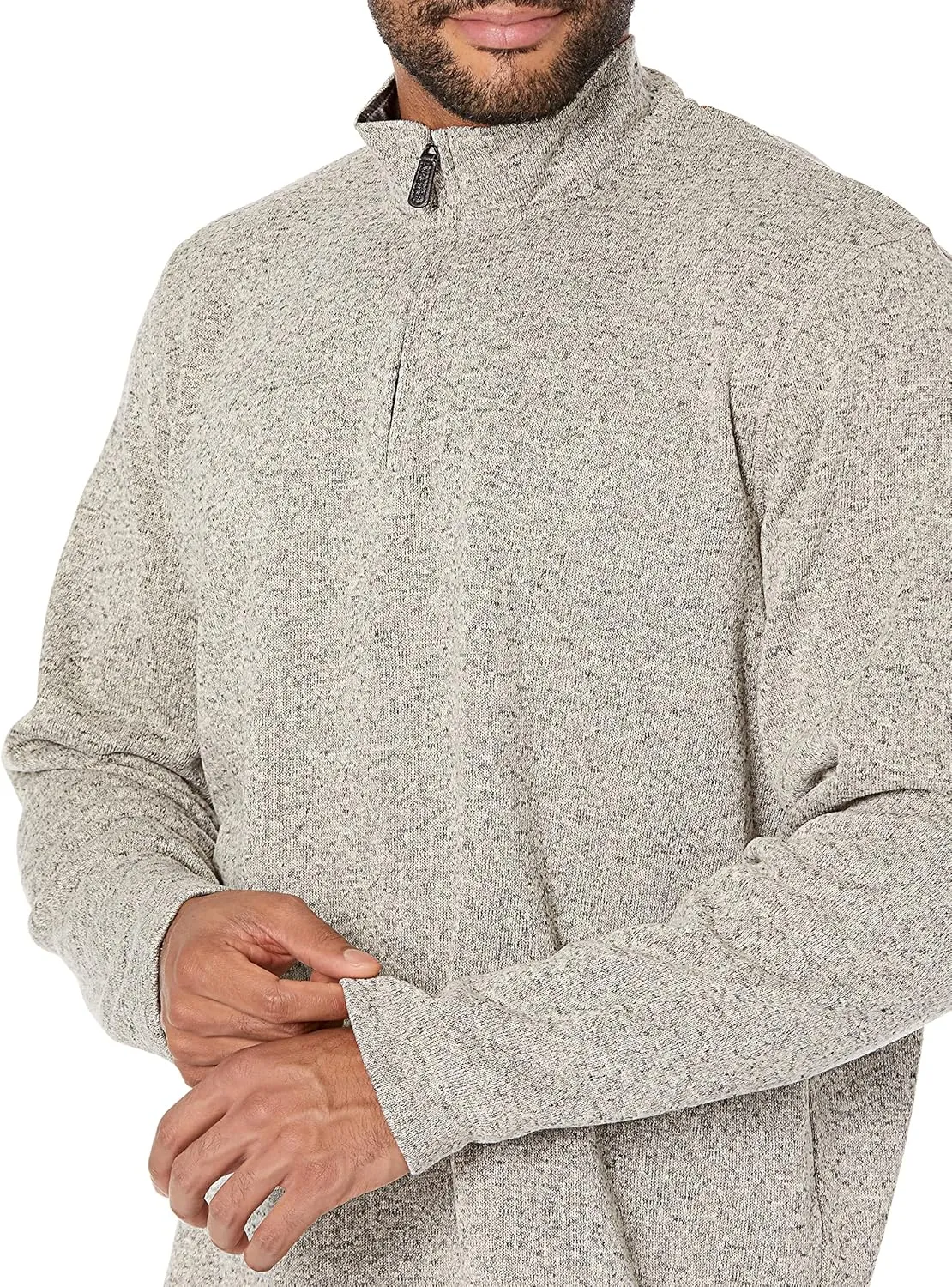 Wrangler Authentics Men's Long Sleeve Fleece Quarter-Zip Sweater