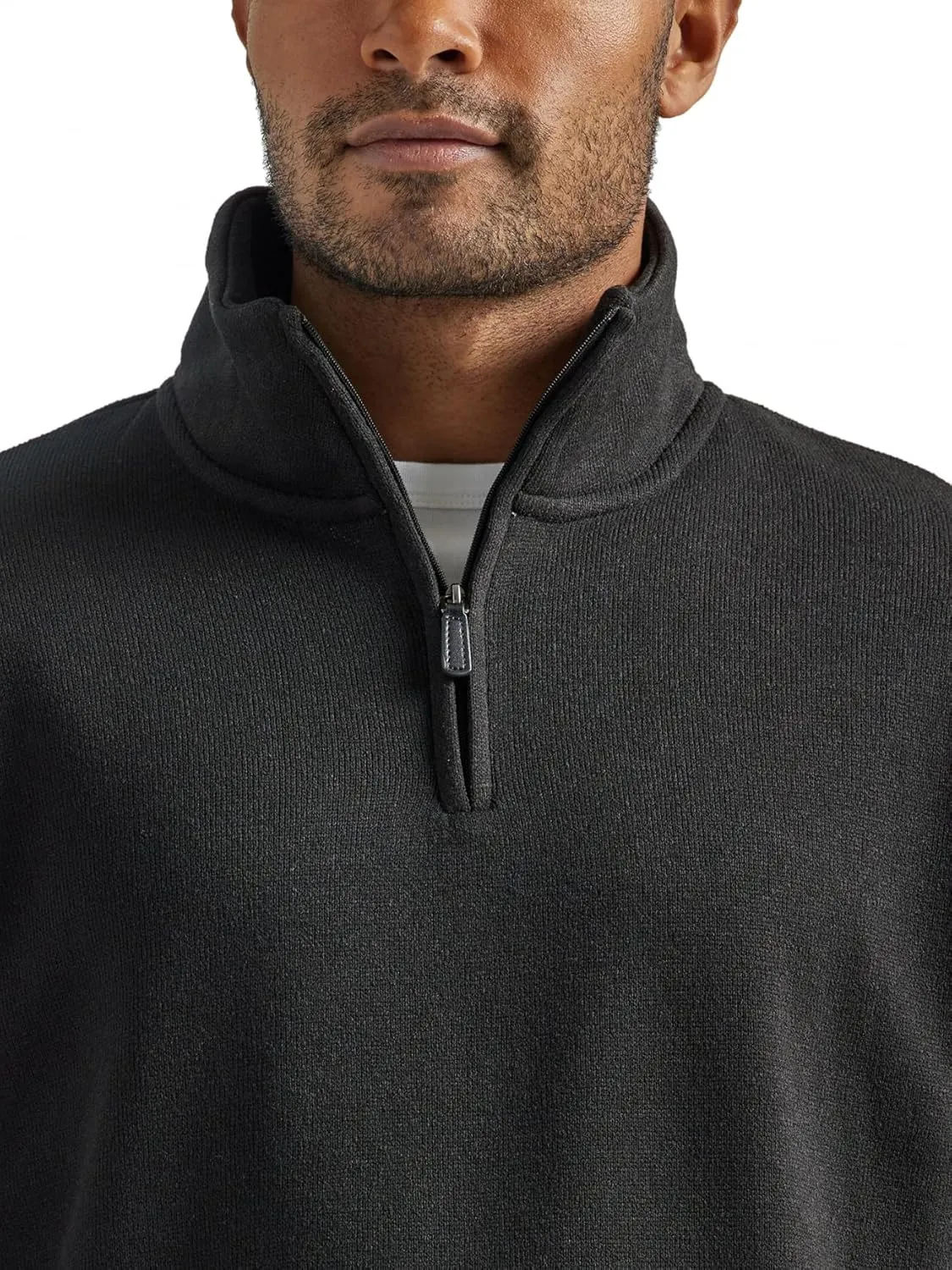 Wrangler Authentics Men's Long Sleeve Fleece Quarter-Zip Sweater