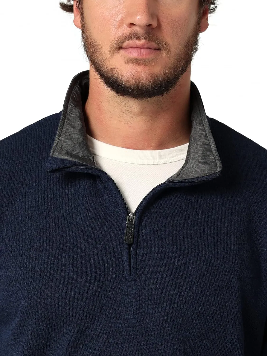 Wrangler Authentics Men's Long Sleeve Fleece Quarter-Zip Sweater