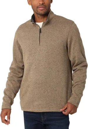 Wrangler Authentics Men's Long Sleeve Fleece Quarter-Zip Sweater
