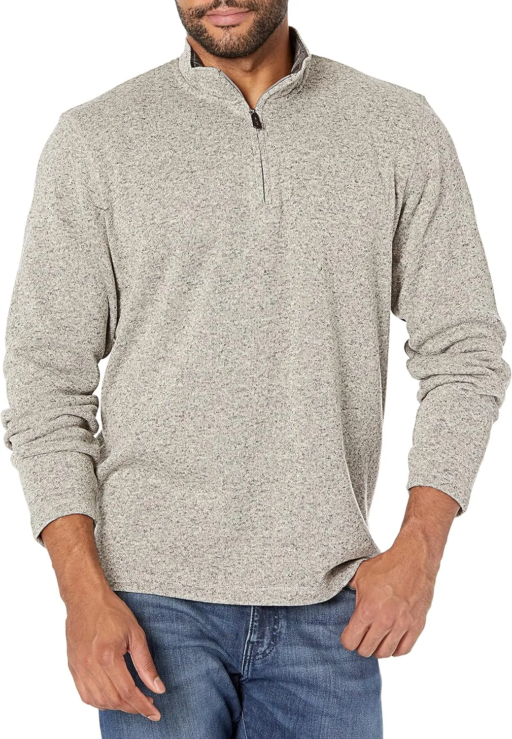 Wrangler Authentics Men's Long Sleeve Fleece Quarter-Zip Sweater