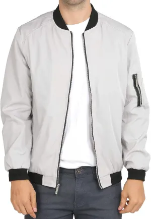 WULFUL Mens Casual Lightweight Jacket Softshell Flight Bomber Jacket Varsity Windbreaker