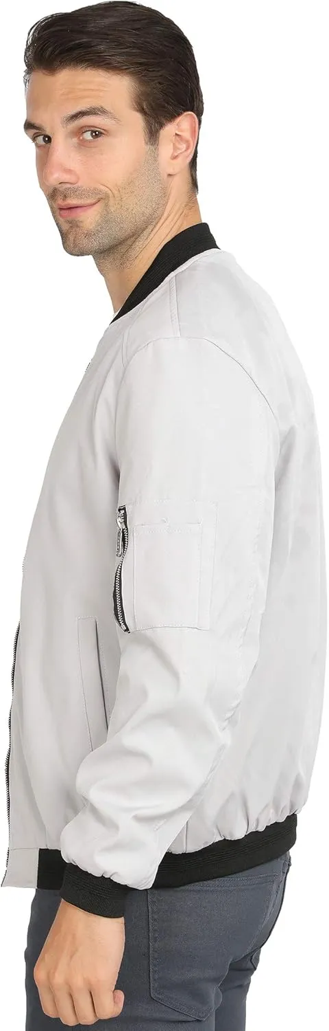 WULFUL Mens Casual Lightweight Jacket Softshell Flight Bomber Jacket Varsity Windbreaker