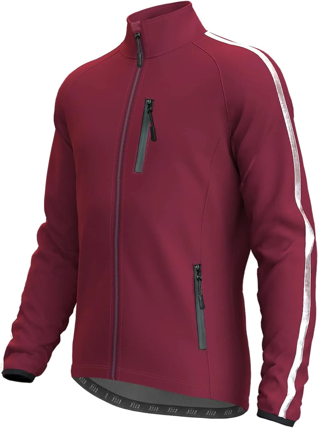 Wulibike Cycling Jackets for Men, Reflective Running Jacket Men Winter Warm Thermal Cycling Clothing Full Zip with Pockets